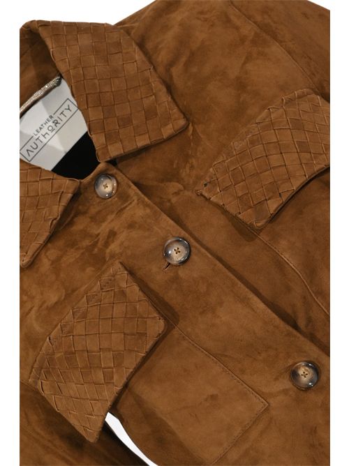 Giacca Karis Weaved in suede Tabacco LEATHER AUTHORITY | KARIS WAVEDJ17